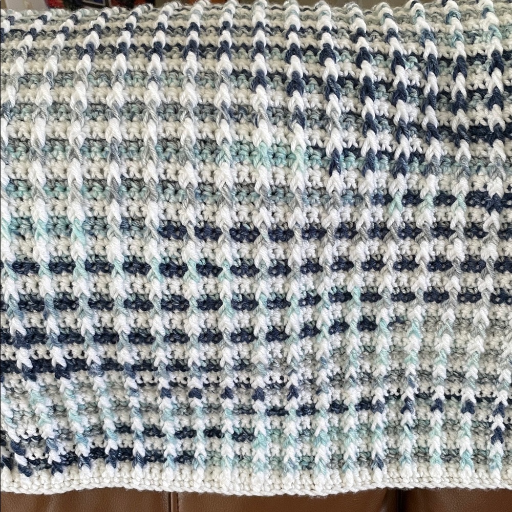 Handmade crochet blanket 40x45 nice size